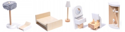 Duży Drewniany Domek dla lalek LED 78cm