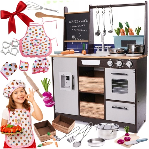 Kuchnia dla dzieci drewniana MDF z akcesoriami LOFT XXL 96cm