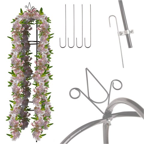 Pergola ogrodowa kolumnowa słup kolumna dzwon stojak na róże kwiaty pnące metalowa 195 cm