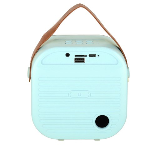 Zestaw do karaoke głośnik Bluetooth 2 mikrofony USB LED 10W niebieski